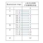 「ブルンストロームステージ」と「上田式12段階片麻痺機能検査」の変換早見表